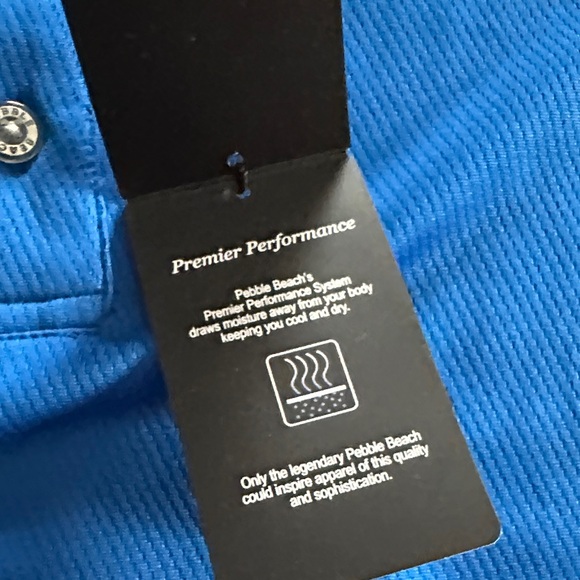 Pebble Beach Vibrant Blue Polo Golf Shirt - Picture 4 of 8